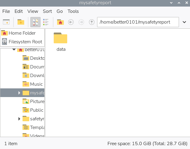 포스트와 관련된 폴더 구조를 보여주는 파일 탐색기 화면.